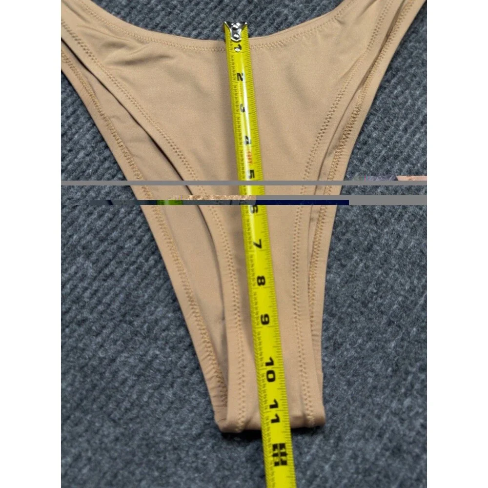 SKIMS Recycled Swim Size 3X Cheeky Tanga Bikini Bottom Beige Ochre SW-TAN-0147